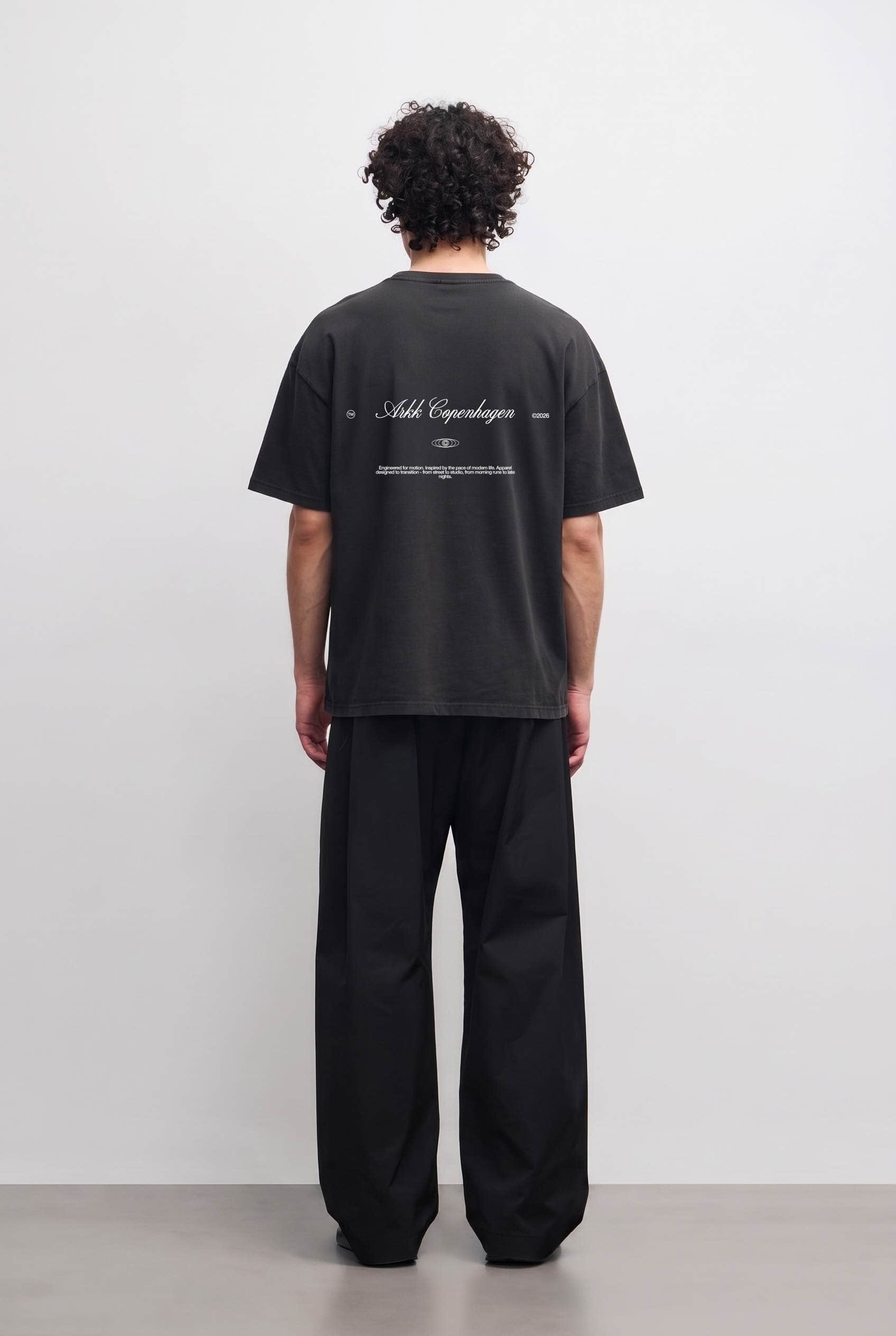 ARKK Apparel Sans Serif Boxy Tee | Black T-Shirt